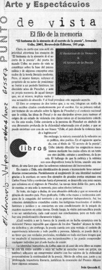 El filo de la memoria  [artículo] Iván Quezada E.
