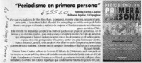 "Periodismo en primera persona"  [artículo]