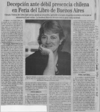Decepción ante débil presencia chilena en Feria del Libro de Buenos Aires  [artículo]