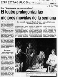 El teatro protagonizará las mejores movidas de la semana  [artículo]