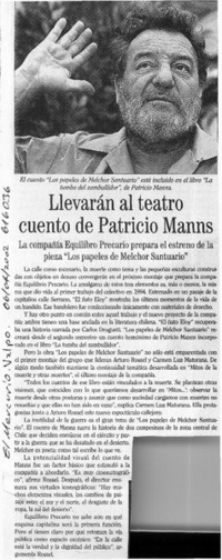 Llevarán al teatro cuento de Patricio Manns  [artículo]