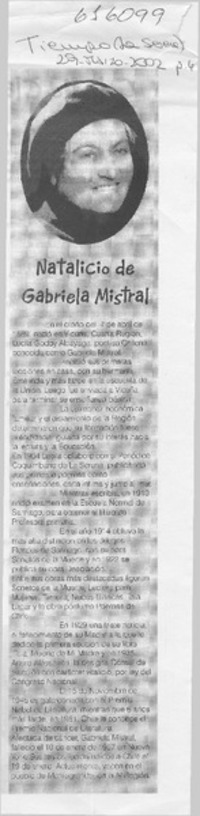 Natalicio de Gabriela Mistral  [artículo]
