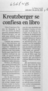 Kreutzberger se confiesa en libro  [artículo]