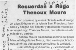 Recuerdan Hugo Thénoux Moure  [artículo]