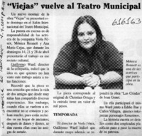 "Viejas" vuelve al Teatro Municipal  [artículo]