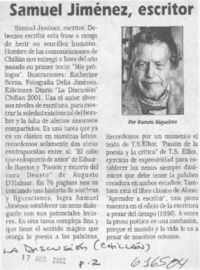 Samuel Jiménez, escritor  [artículo] Ramón Riquelme