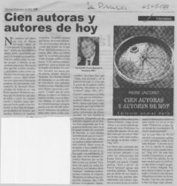 Cien autoras y autores de hoy  [artículo] Tito Castillo