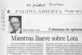 Mientras llueve sobre Lota  [artículo] Marino Muñoz Lagos