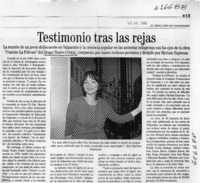 Testimonio tras las rejas