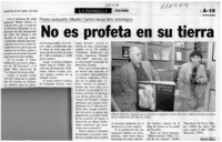 No es profeta en su tierra  [artículo] Daniel Meza