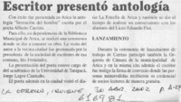Escritor presentó antología  [artículo]