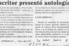 Escritor presentó antología  [artículo]
