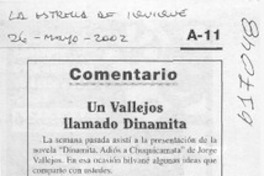 Un Vallejos llamado Dinamita  [artículo] Bernardo Guerrero Jiménez