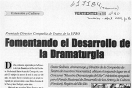 Fomentando el desarrollo de la dramaturgia  [artículo]