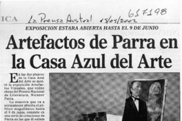 Artefactos de Parra en la Casa Azul del Arte  [artículo]