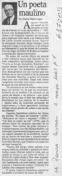 Un poeta maulino  [artículo] Marino Muñoz Lagos