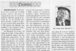 "Mis prólogos"  [artículo] Carlos René Ibacache I.