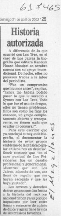 Historia autorizada  [artículo]