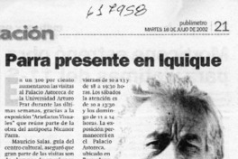 Parra presente en Iquique  [artículo]