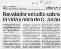 Revelador estudio sobre la vida y obra de C. Arrau  [artículo]