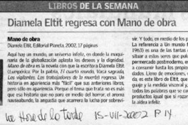 Diamela Eltit regresa con Mano de obra