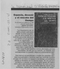 Espacio, devenir y el rescate del tiempo  [artículo]