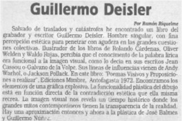 Guillermo Deisler  [artículo] Ramón Riquelme