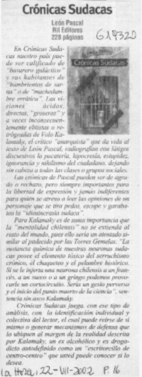 Crónicas sudacas  [artículo]