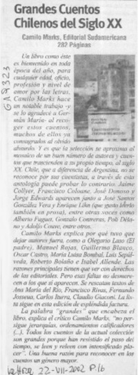Grandes cuentos chilenos del siglo XX  [artículo]