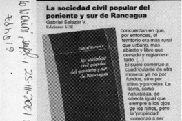 La Sociedad civil popular del poniente y sur de Rancagua  [artículo]