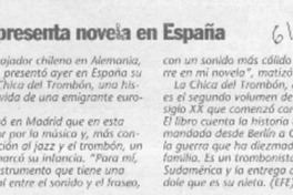 Skármeta presenta novela en España  [artículo]