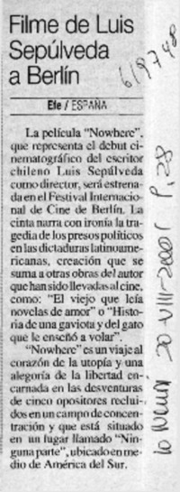 Filme de Luis Sepúlveda a Berlín  [artículo]