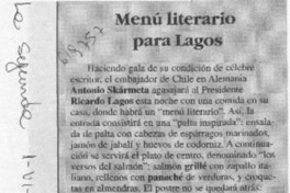 Menú literario para Lagos  [artículo]
