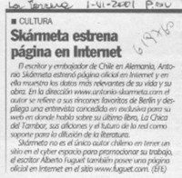 Skármeta estrena página en internet  [artículo]