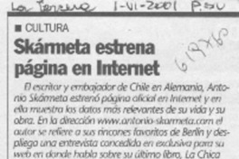 Skármeta estrena página en internet  [artículo]