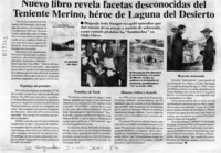 Nuevo libro revela facetas desconocidas del Teniente Merino, héroe de Laguna del Desierto  [artículo]