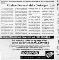 Escritora nacional visita Coyhaique  [artículo]