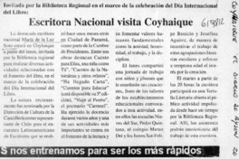 Escritora nacional visita Coyhaique  [artículo]