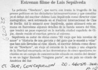 Estrenan filme de Luis Sepúlveda  [artículo]