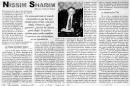 Nissim Sharim  [artículo] Marcela Morgheinstern