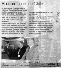 El Cobre no es de Chile  [artículo]