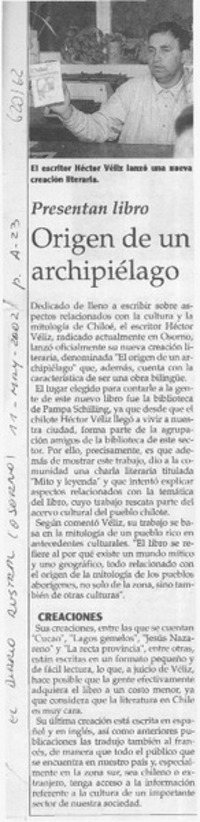 Origen de un archipiélago  [artículo]