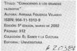 Conociendo a los grandes filósofos  [artículo]