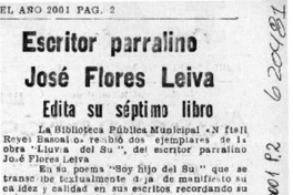 Escritor parralino José Flores Leiva  [artículo]