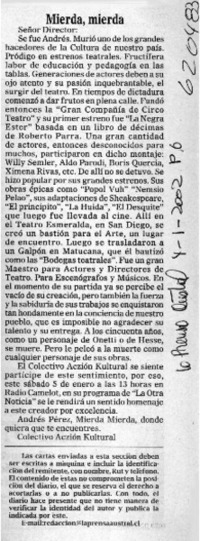 Mierda, mierda  [artículo]