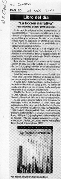 "La ficción narrativa"  [artículo]
