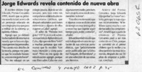 Jorge Edwards revela contenido de nueva obra