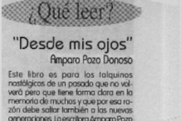 "Desde mis ojos"  [artículo] Eduardo Bravo