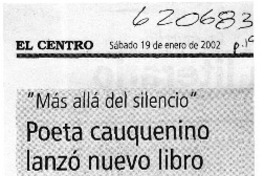 Poeta cauquenino lanzó nuevo libro  [artículo] M. H.