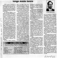 Tengo miedo torero  [artículo] Juan Gabriel Araya G.